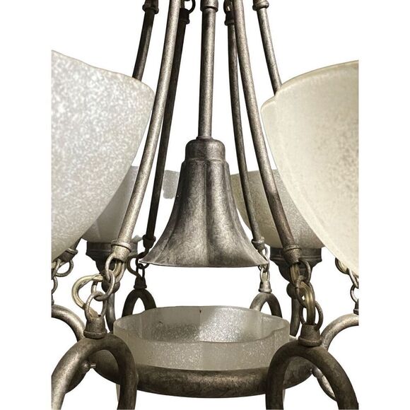 Vintage  Chandelier 6 Light Fixture Florida Dining Room Style - Picture 2 of 4